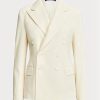 Weiße Ralph Lauren Safford Blazer aus Wollgabardine für Damen