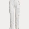 Weiße Ralph Lauren Shantung Cargohose für Damen