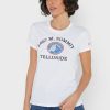 Weiße Ralph Lauren T-Shirts mit Rundhalsausschnitt und Grafik für Damen