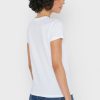 Weiße Ralph Lauren T-Shirts mit Rundhalsausschnitt und Grafik für Damen