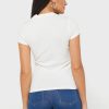 Weiße Ralph Lauren T-Shirts mit Rundhalsausschnitt und Grafik für Damen