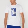 Weiße Ralph Lauren T-Shirts mit Rundhalsausschnitt und Print für Herren