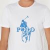 Weiße Ralph Lauren T-Shirts mit Rundhalsausschnitt und Print für Herren