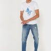 Weiße Ralph Lauren T-Shirts mit Rundhalsausschnitt und Print für Herren