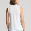 Weiße ärmellose Poloshirts mit Viertelreißverschluss von Ralph Lauren für Damen