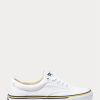Weiße Sneakers aus Baumwollcanvas mit Ralph Lauren-Logo für Damen