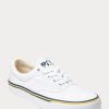 Weiße Sneakers aus Baumwollcanvas mit Ralph Lauren-Logo für Damen