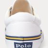 Weiße Sneakers aus Baumwollcanvas mit Ralph Lauren-Logo für Damen