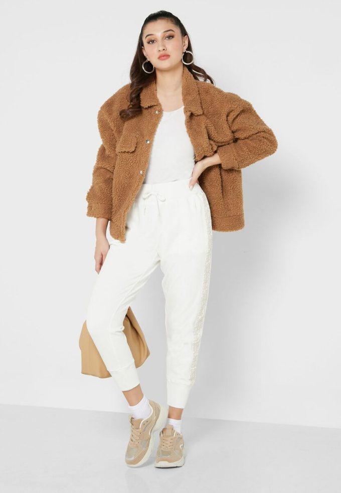 Weiße Strickhose mit hoher Taille von Ralph Lauren für Damen