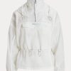 Weiße, verstaubare Ripstop-Windjacke von Ralph Lauren für Damen