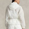 Weiße, verstaubare Ripstop-Windjacke von Ralph Lauren für Damen