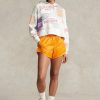 Weißer Oversize-Fleece-Hoodie mit Ralph Lauren-Logografik für Damen