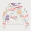 Weißer Oversize-Fleece-Hoodie mit Ralph Lauren-Logografik für Damen