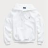 Weißer Ralph Lauren Fleece-Kapuzenpullover für Damen