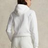 Weißer Ralph Lauren Shrunken Fit Fleece-Hoodie für Damen