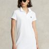Weißes Ralph Lauren Baumwoll-Netzkleid für Damen