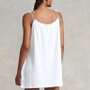 Weißes Ralph Lauren Terry-Kleid mit Schulterschnürung für Damen