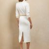 Weißes Tageskleid aus Shantung-Seide von Ralph Lauren für Damen